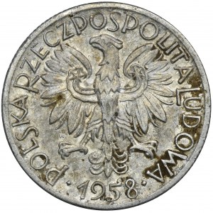 5 złotych 1958 Rybak - wąska ósemka