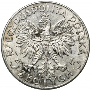 Głowa Kobiety, 5 złotych Warszawa 1934