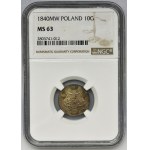 10 groschen Warsaw 1840 MW - NGC MS63