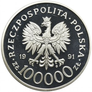 100.000 złotych 1991 Mjr Henryk Dobrzański Hubal