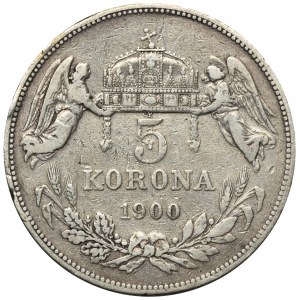 Hungary, Franz Joseph I, 5 Korona Kremnitz 1900 KB
