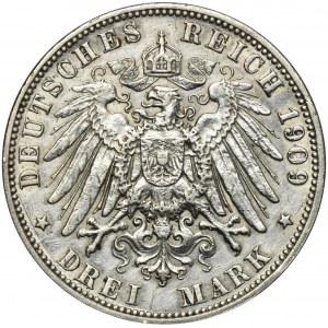 Germany, Hamburg, 3 Mark 1909 J