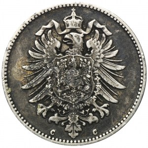Niemcy, Królestwo Prus, Wilhelm I, 1 Marka Frankfurt 1875 C - RZADSZA