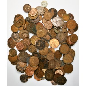 Set, Great Britain, Copper coins 1119 g