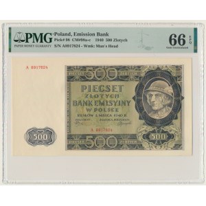 500 złotych 1940 - A - PMG 66 EPQ