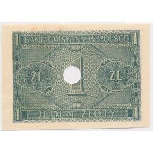 1 złoty 1941 - destrukt bez numeratora i serii -