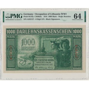 Kowno, 1.000 mark 1918 - A - 6 digital serial number - PMG 64