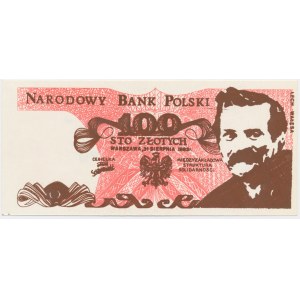 Solidarność, cegiełka 100 złotych 1983 - Wałęsa -