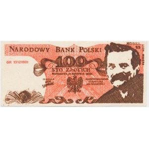 Solidarność, cegiełka 100 złotych 1983 - Wałęsa -