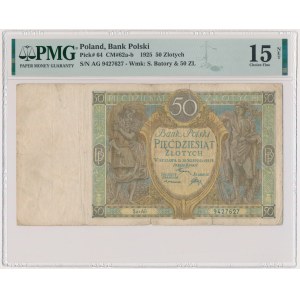 50 złotych 1925 - Ser.AG. - PMG 15 NET - RZADKI