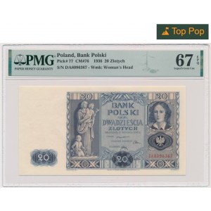 20 złotych 1936 - DA - PMG 67 EPQ