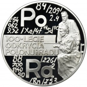 20 złotych 1998 100-lecie odkrycia Polonu i Radu