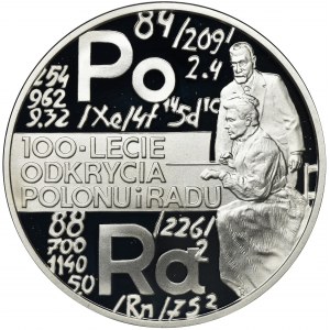 20 złotych 1998 100-lecie odkrycia Polonu i Radu