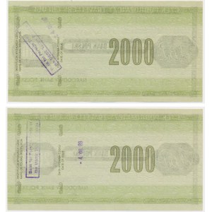 Zestaw, czeki podróżne NBP 2.000 złotych 1989 (2 szt.)