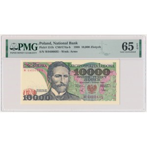 10.000 złotych 1988 - W - PMG 65 EPQ - pierwsza seria rocznika