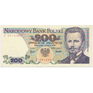 200 złotych 1976 - Z - rzadka seria