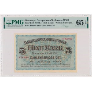 Kowno, 5 mark 1918 - C - PMG 65 EPQ