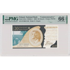 20 złotych 2010 - Fryderyk Chopin - PMG 66 EPQ