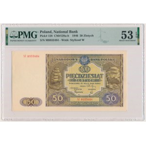 50 złotych 1946 - M - PMG 53 EPQ - ŁADNY