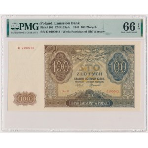 100 złotych 1941 - D - PMG 66 EPQ