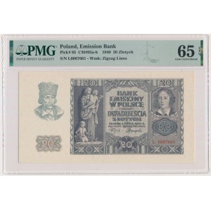 20 złotych 1940 - L - PMG 65 EPQ