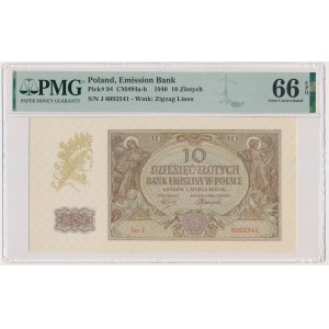 10 złotych 1940 - J - PMG 66 EPQ