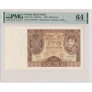 100 złotych 1934 - Ser. C.K. - bez dodatkowych znw. - PMG 64