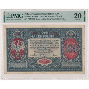 100 marek 1916 - Jenerał - 6 cyfr - PMG 20