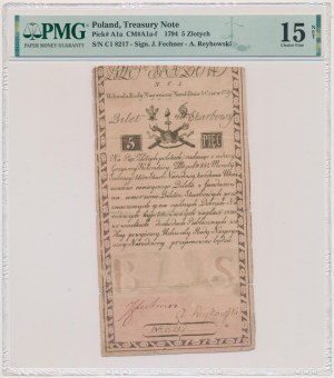 5 złotych 1794 - N. C 1. - PMG 15 NET