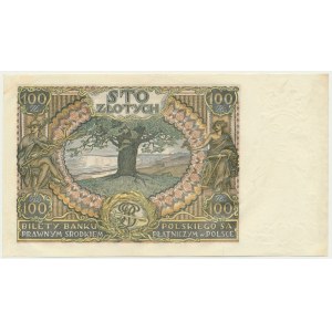 100 złotych 1932 - Ser. AO. - znw. kreski na dole -