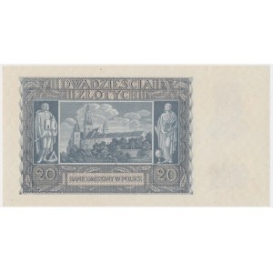 20 złotych 1940 - bez oznaczenia serii i numeracji