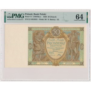 50 złotych 1929 - Ser.EJ. - PMG 64