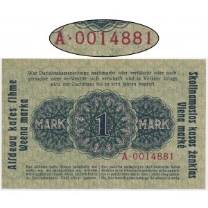 Kowno, 1 Mark 1918 - A - low serial number