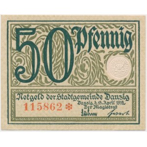 Danzig, 550 Pfennige 1919 - green -