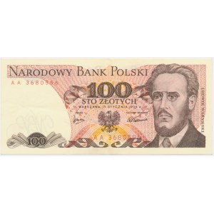 100 złotych 1975 - AA - rzadka seria