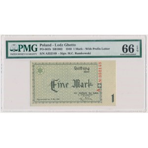 1 marka 1940 - A - 6 cyfr - PMG 66 EPQ - znakomita nota