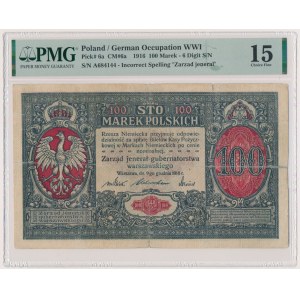 100 marek 1916 - Jenerał - 6 cyfr - PMG 15