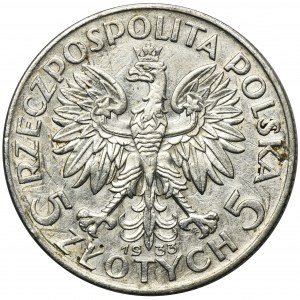 Głowa Kobiety, 5 złotych Warszawa 1933