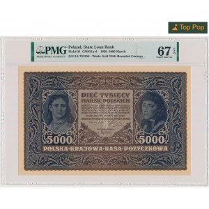 5.000 marek 1920 - III Serja A - PMG 67 EPQ