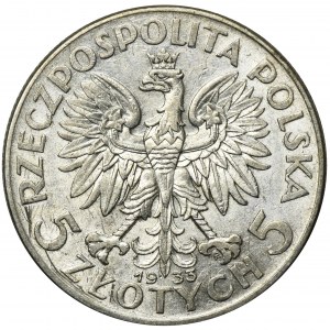 Głowa Kobiety, 5 złotych Warszawa 1933