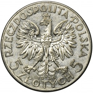 Głowa Kobiety, 5 złotych Warszawa 1934