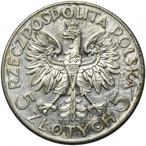 Głowa Kobiety, 5 złotych Warszawa 1934