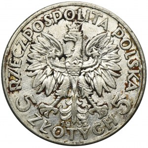 Głowa Kobiety, 5 złotych Londyn 1932