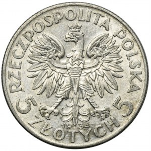 Głowa Kobiety, 5 złotych Warszawa 1934