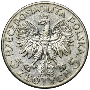 Głowa Kobiety, 5 złotych Warszawa 1933