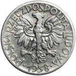 5 złotych 1958 Rybak - wąska ósemka