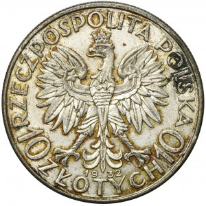 Głowa Kobiety, 10 złotych Londyn 1932