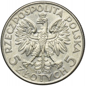 Głowa Kobiety, 5 złotych Warszawa 1934