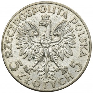 Głowa Kobiety, 5 złotych Londyn 1932