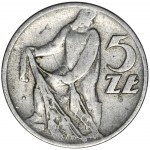 5 złotych 1958 Rybak - wąska ósemka